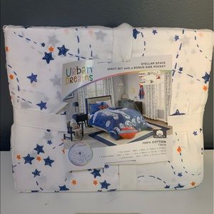 Stellar Space Sheet Set with a Bonus Side Pocket